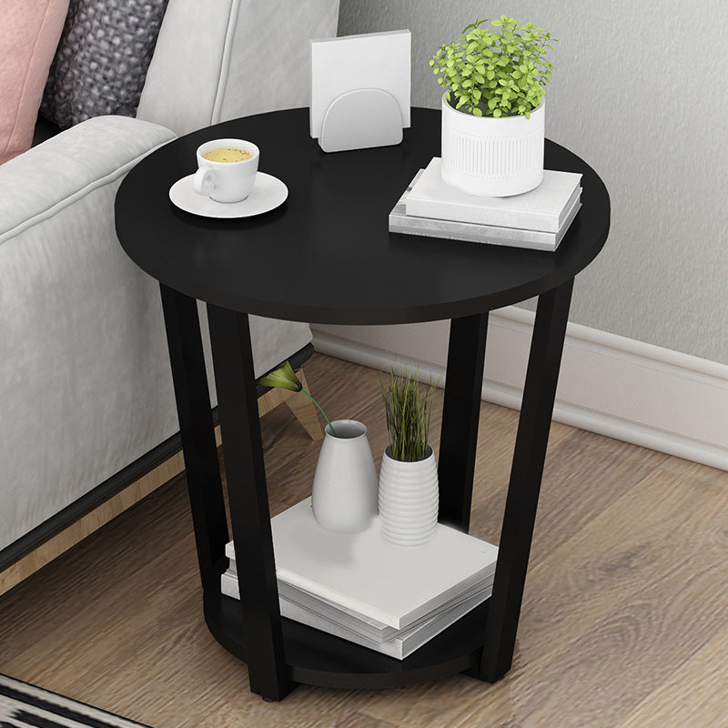 22,4 "tavolo da gambe in acciaio alto 4 gambe rotonde tavolo da estremità in legno con scaffale