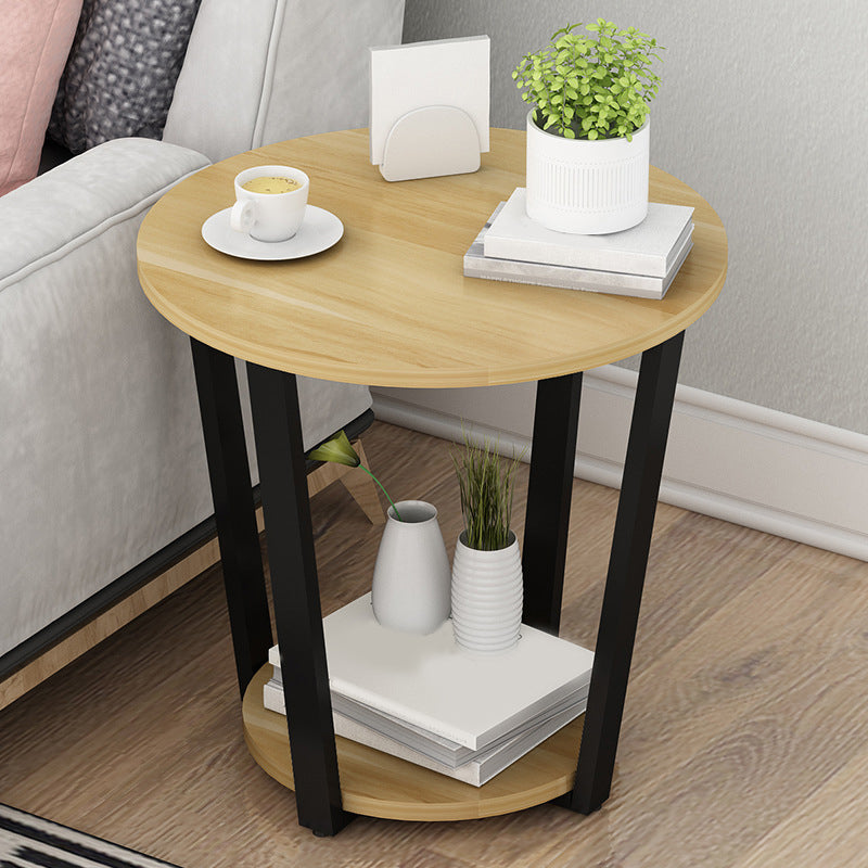 22,4 "tavolo da gambe in acciaio alto 4 gambe rotonde tavolo da estremità in legno con scaffale