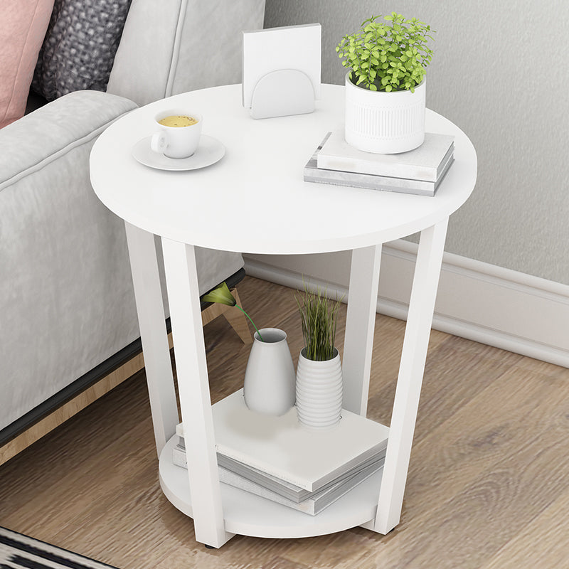 22,4 "tavolo da gambe in acciaio alto 4 gambe rotonde tavolo da estremità in legno con scaffale