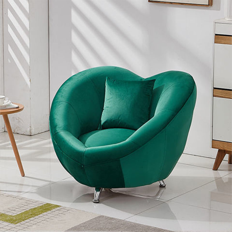 Velvet Barrel Chair 37.40 "L x 31,49" W x 29.13 "H Chaise d'accent à bascule en bois massif