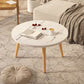 Modern Round Wooden 4 Legs Coffee Table Beige/Black/White Cocktail Table Marble Clearhalo 'Coffee & Accent Tables' 'Coffee Tables' 'coffee_tables' 'furn' 'furn_coffee_tables' 'Furniture' 'Living Room Furniture' 5149636