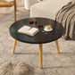 Modern Round Wooden 4 Legs Coffee Table Beige/Black/White Cocktail Table Black Clearhalo 'Coffee & Accent Tables' 'Coffee Tables' 'coffee_tables' 'furn' 'furn_coffee_tables' 'Furniture' 'Living Room Furniture' 5149637