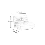 Faux Leather Ergonomic Accent Chair Tufted Back Armless Chair