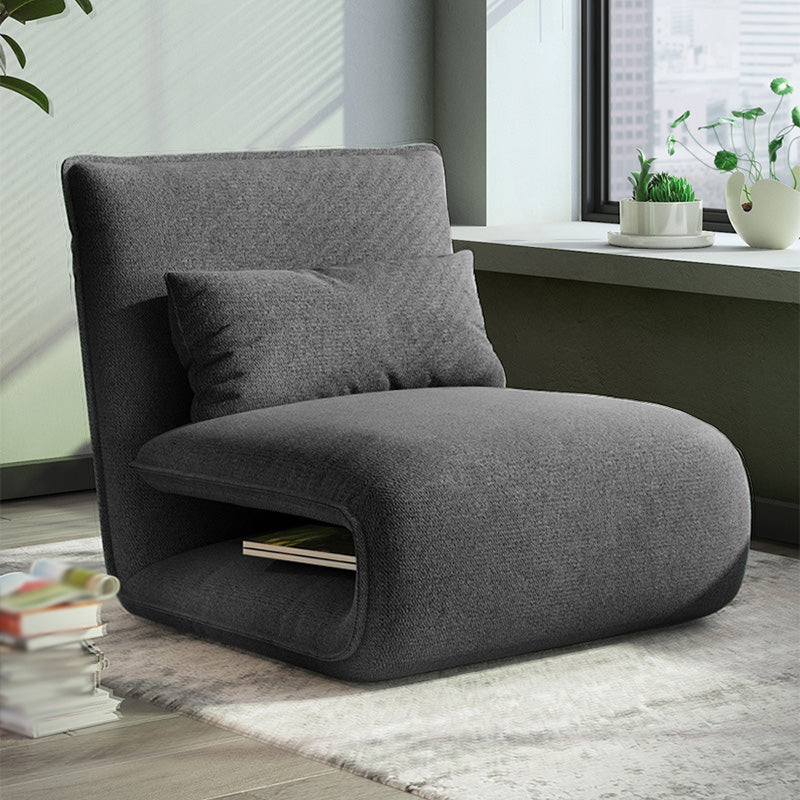 Linen Convertible Chair 25.6"L x 25.6"W Chair for Living Room and Bedroom Dark Gray Clearhalo 'Accent Chairs' 'accent_chairs' 'Chairs & Seating' 'furn' 'furn_accent_chairs' 'Furniture' 'Living Room Furniture' 5149735