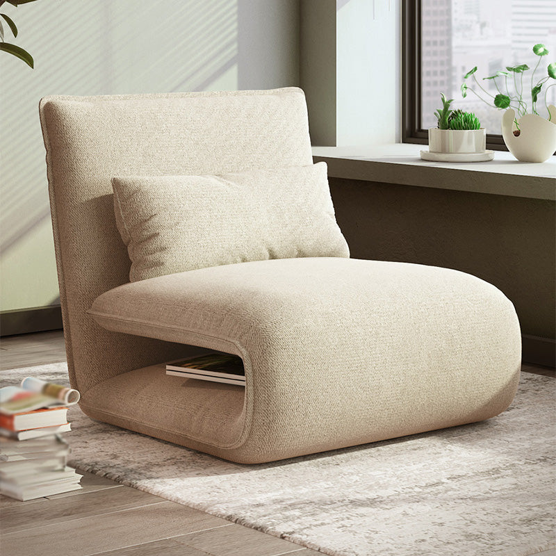 Linen Convertible Chair 25.6"L x 25.6"W Chair for Living Room and Bedroom Off-White Clearhalo 'Accent Chairs' 'accent_chairs' 'Chairs & Seating' 'furn' 'furn_accent_chairs' 'Furniture' 'Living Room Furniture' 5149740