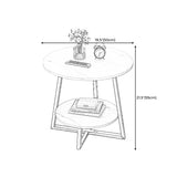 Contemporary  Round End Table Cross Leg  Side Table  for Living Room