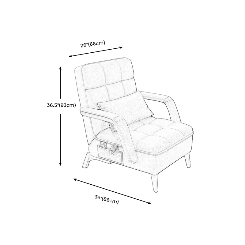 Chaise d'accent tissu de salon pliable contemporain chai avec coussin