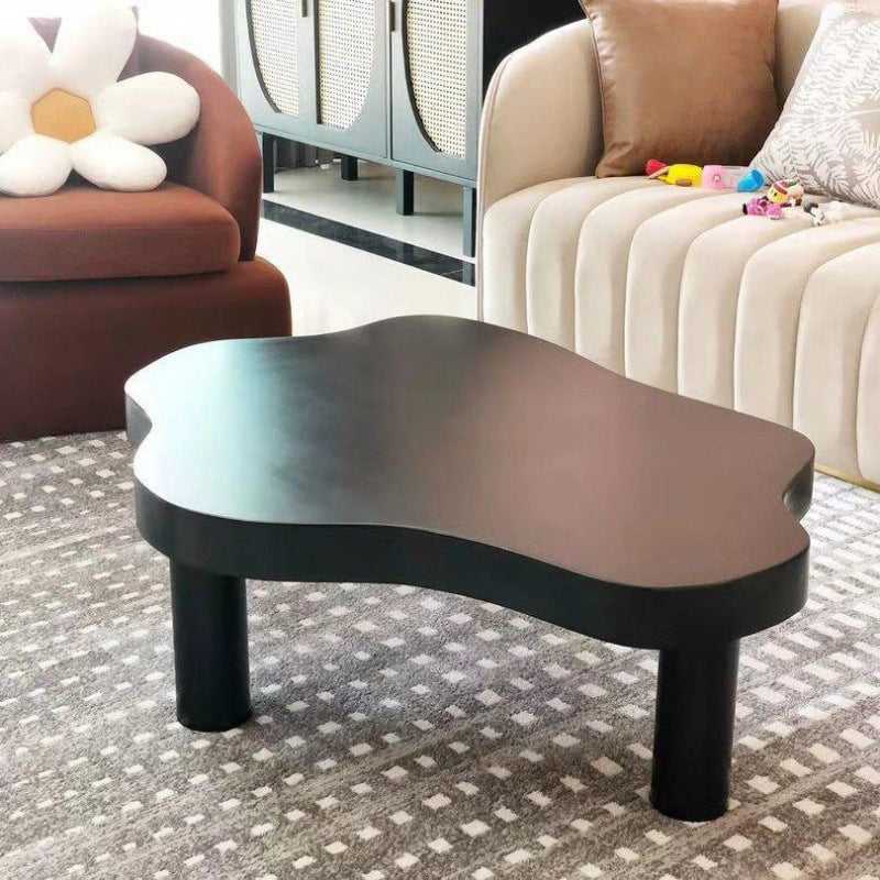Modern Style 3 Legs Cocktail Table Solid Wood Free Shape Coffee Table Black Clearhalo 'Coffee & Accent Tables' 'End & Side Tables' 'end_side_tables' 'furn' 'furn_end_side_tables' 'Furniture' 'Living Room Furniture' 5149905