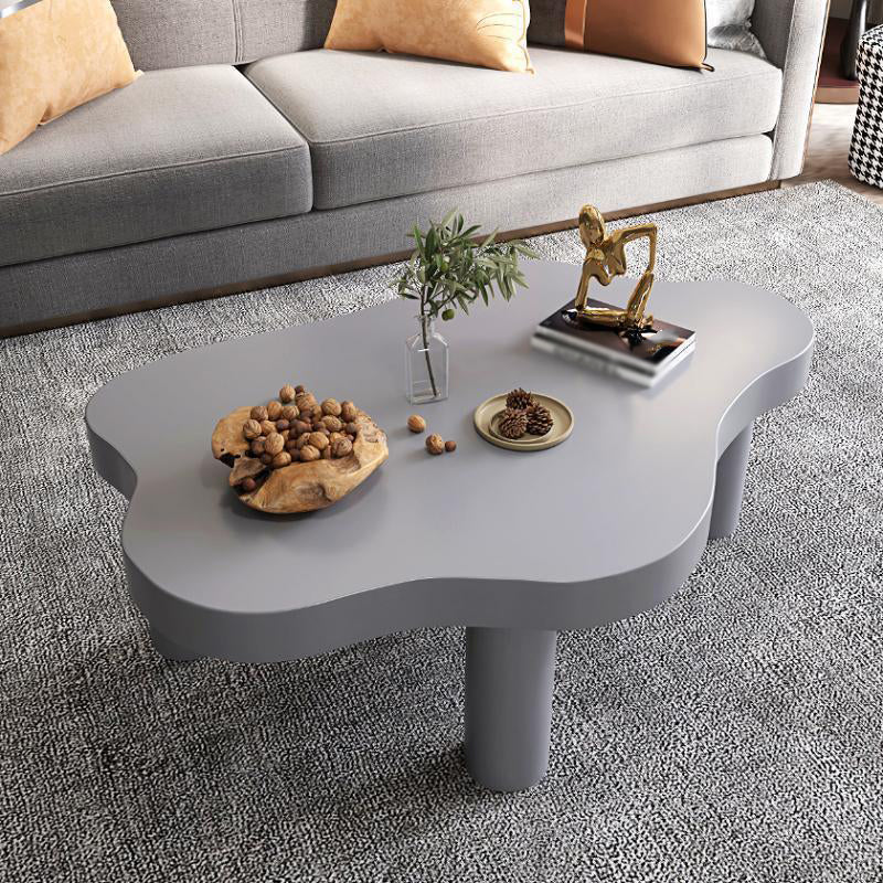 Modern Style 3 Legs Cocktail Table Solid Wood Free Shape Coffee Table Grey Clearhalo 'Coffee & Accent Tables' 'End & Side Tables' 'end_side_tables' 'furn' 'furn_end_side_tables' 'Furniture' 'Living Room Furniture' 5149907