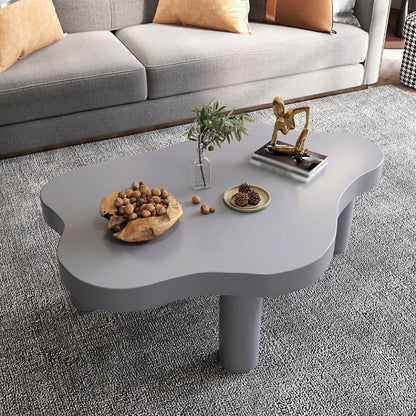 Modern Style 3 Legs Cocktail Table Solid Wood Free Shape Coffee Table Grey Clearhalo 'Coffee & Accent Tables' 'End & Side Tables' 'end_side_tables' 'furn' 'furn_end_side_tables' 'Furniture' 'Living Room Furniture' 5149907