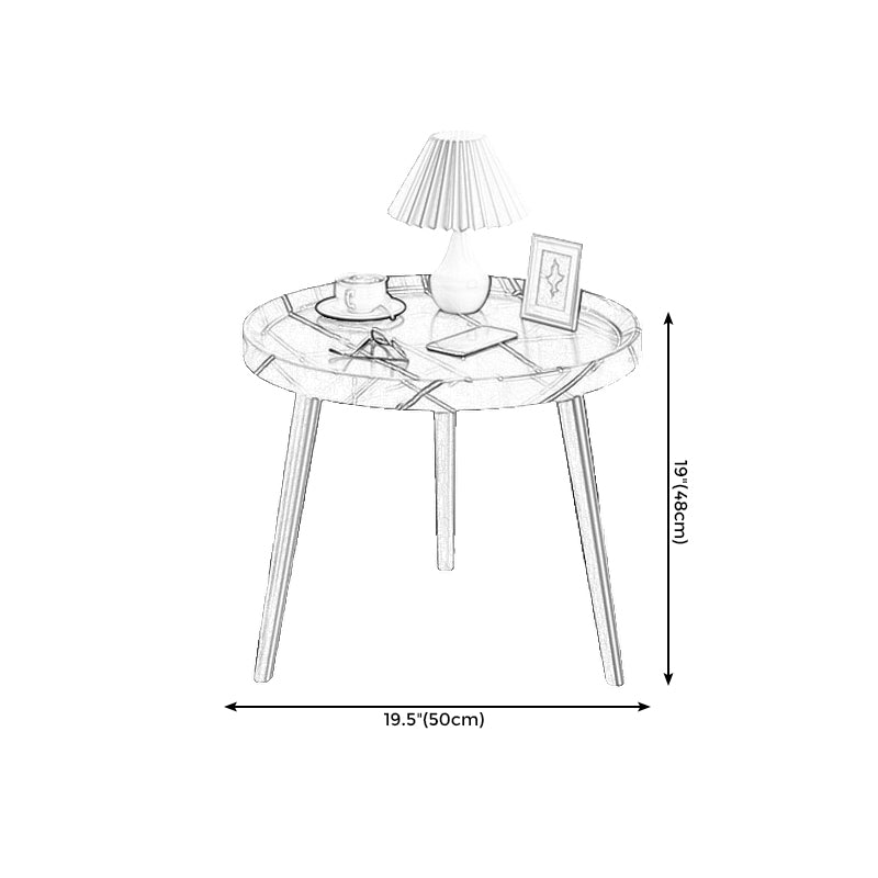 3脚カクテルテーブル人工材のクルミ/黒/白い丸いコーヒーテーブル
