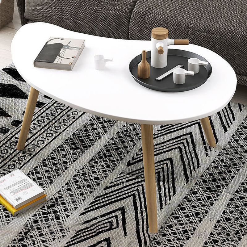 15.7"H Modern 4 Legs Wood Base White/Pink/Natural Irregular Top Coffee Table 24"L x 16"W x 16.5"H White Clearhalo 'Coffee & Accent Tables' 'Coffee Tables' 'coffee_tables' 'furn' 'furn_coffee_tables' 'Furniture' 'Living Room Furniture' 5150075