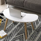 15.7"H Modern 4 Legs Wood Base White/Pink/Natural Irregular Top Coffee Table Clearhalo 'Coffee & Accent Tables' 'Coffee Tables' 'coffee_tables' 'furn' 'furn_coffee_tables' 'Furniture' 'Living Room Furniture' 5150077