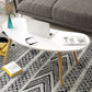 15.7"H Modern 4 Legs Wood Base White/Pink/Natural Irregular Top Coffee Table 29.5"L x 14.5"W x 16.5"H White Clearhalo 'Coffee & Accent Tables' 'Coffee Tables' 'coffee_tables' 'furn' 'furn_coffee_tables' 'Furniture' 'Living Room Furniture' 5150078