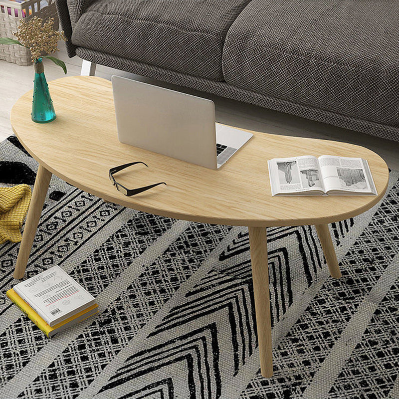 15.7"H Modern 4 Legs Wood Base White/Pink/Natural Irregular Top Coffee Table 29.5"L x 14.5"W x 16.5"H Natural Clearhalo 'Coffee & Accent Tables' 'Coffee Tables' 'coffee_tables' 'furn' 'furn_coffee_tables' 'Furniture' 'Living Room Furniture' 5150081