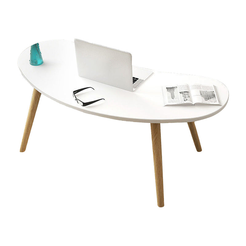 15.7"H Modern 4 Legs Wood Base White/Pink/Natural Irregular Top Coffee Table Clearhalo 'Coffee & Accent Tables' 'Coffee Tables' 'coffee_tables' 'furn' 'furn_coffee_tables' 'Furniture' 'Living Room Furniture' 5150082