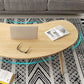 15.7"H Modern 4 Legs Wood Base White/Pink/Natural Irregular Top Coffee Table Clearhalo 'Coffee & Accent Tables' 'Coffee Tables' 'coffee_tables' 'furn' 'furn_coffee_tables' 'Furniture' 'Living Room Furniture' 5150084