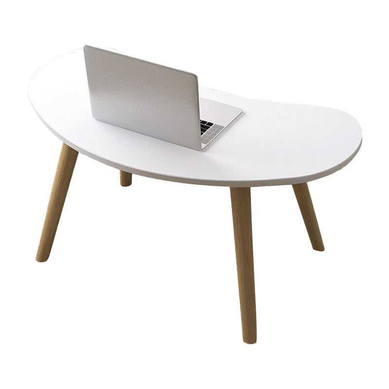 15.7"H Modern 4 Legs Wood Base White/Pink/Natural Irregular Top Coffee Table 23.5"L x 12"W x 13"H White Clearhalo 'Coffee & Accent Tables' 'Coffee Tables' 'coffee_tables' 'furn' 'furn_coffee_tables' 'Furniture' 'Living Room Furniture' 5150088