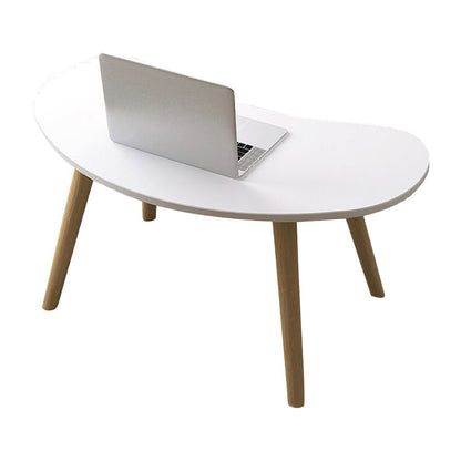 15.7"H Modern 4 Legs Wood Base White/Pink/Natural Irregular Top Coffee Table 23.5"L x 12"W x 13"H White Clearhalo 'Coffee & Accent Tables' 'Coffee Tables' 'coffee_tables' 'furn' 'furn_coffee_tables' 'Furniture' 'Living Room Furniture' 5150088