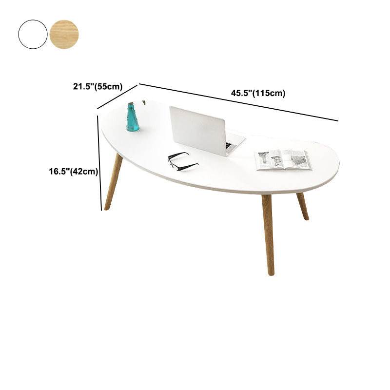 15.7"H Modern 4 Legs Wood Base White/Pink/Natural Irregular Top Coffee Table Clearhalo 'Coffee & Accent Tables' 'Coffee Tables' 'coffee_tables' 'furn' 'furn_coffee_tables' 'Furniture' 'Living Room Furniture' 5150093