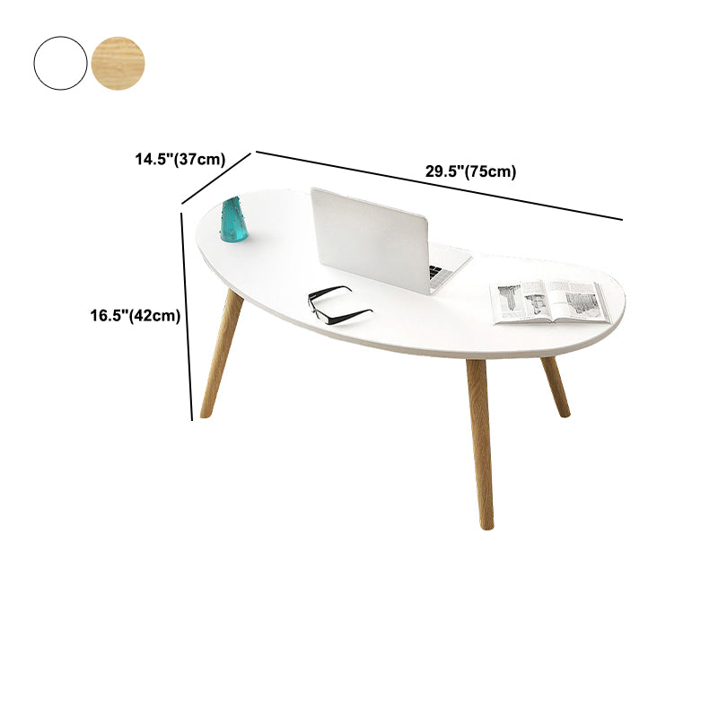 15.7"H Modern 4 Legs Wood Base White/Pink/Natural Irregular Top Coffee Table Clearhalo 'Coffee & Accent Tables' 'Coffee Tables' 'coffee_tables' 'furn' 'furn_coffee_tables' 'Furniture' 'Living Room Furniture' 5150094