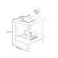 Tavolino da cocktail in stile moderno in legno artificiale, tavolino da caffè in legno/bianco con ripiano