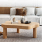15.7"H Modern Style Wooden 3-leg Base Irregular Solid Color Coffee Table