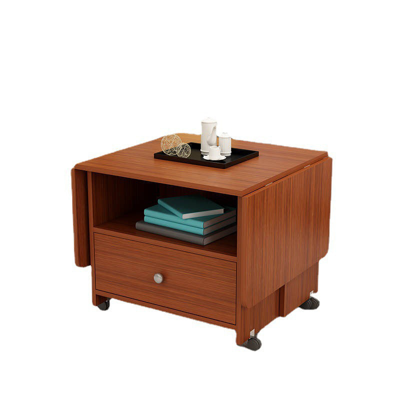 Rectangular Coffee Table Wooden Folding Cocktail Table with Casters Clearhalo 'Coffee & Accent Tables' 'Coffee Tables' 'coffee_tables' 'furn' 'furn_coffee_tables' 'Furniture' 'Living Room Furniture' 5150240