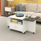 Rectangular Coffee Table Wooden Folding Cocktail Table with Casters Black White Clearhalo 'Coffee & Accent Tables' 'Coffee Tables' 'coffee_tables' 'furn' 'furn_coffee_tables' 'Furniture' 'Living Room Furniture' 5150242
