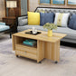 Rectangular Coffee Table Wooden Folding Cocktail Table with Casters 39.5"L x 20"W x 22"H Natural Clearhalo 'Coffee & Accent Tables' 'Coffee Tables' 'coffee_tables' 'furn' 'furn_coffee_tables' 'Furniture' 'Living Room Furniture' 5150244