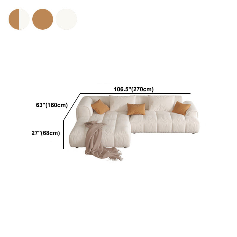L-Shape Velvet Sectional with Recessed Arm and Pillow Back for Apartment Clearhalo 'furn' 'furn_sectionals' 'Furniture' 'Living Room Furniture' 'Sectionals' 5150310