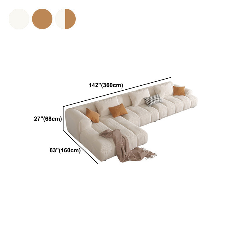L-Shape Velvet Sectional with Recessed Arm and Pillow Back for Apartment Clearhalo 'furn' 'furn_sectionals' 'Furniture' 'Living Room Furniture' 'Sectionals' 5150313