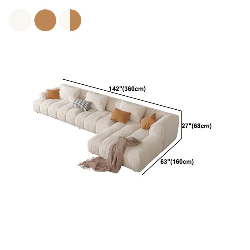 L-Shape Velvet Sectional with Recessed Arm and Pillow Back for Apartment Clearhalo 'furn' 'furn_sectionals' 'Furniture' 'Living Room Furniture' 'Sectionals' 5150317