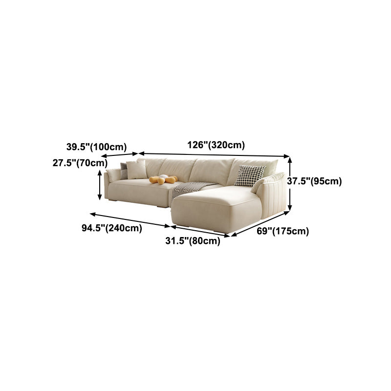 Oreiller beige arrière sectionnel avec un bras évasé pour l'appartement et le salon