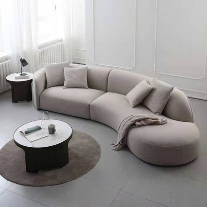 Scandinavian Beige Curved Sectional for Apartment and Living Room Left Clearhalo 'furn' 'furn_sectionals' 'Furniture' 'Living Room Furniture' 'Sectionals' 5150329