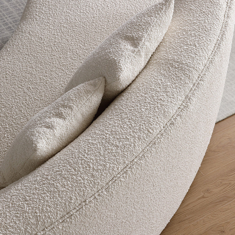 Scandinavian Beige Curved Sectional for Apartment and Living Room Clearhalo 'furn' 'furn_sectionals' 'Furniture' 'Living Room Furniture' 'Sectionals' 5150333