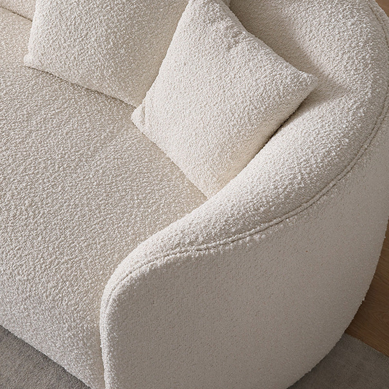 Scandinavian Beige Curved Sectional for Apartment and Living Room Clearhalo 'furn' 'furn_sectionals' 'Furniture' 'Living Room Furniture' 'Sectionals' 5150335