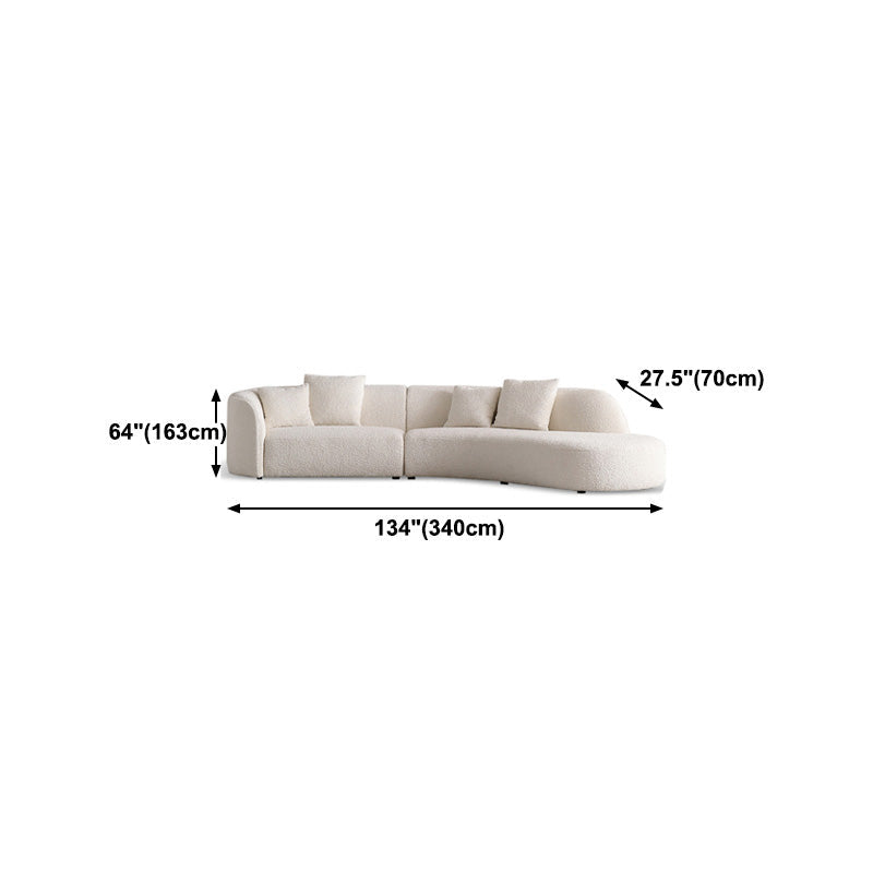 Scandinavian Beige Curved Sectional for Apartment and Living Room Clearhalo 'furn' 'furn_sectionals' 'Furniture' 'Living Room Furniture' 'Sectionals' 5150340