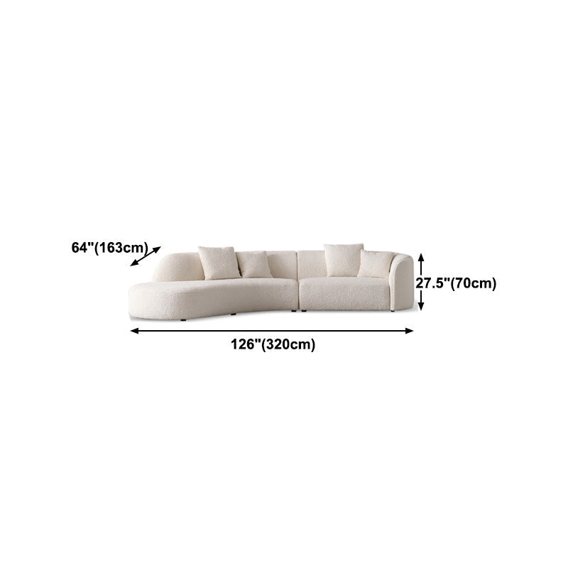 Scandinavian Beige Curved Sectional for Apartment and Living Room Clearhalo 'furn' 'furn_sectionals' 'Furniture' 'Living Room Furniture' 'Sectionals' 5150343