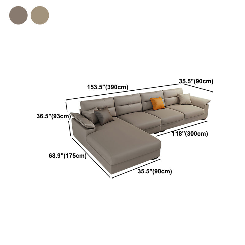 Contemporary L-Shape Sofa Furniture Sectionals for Four People Clearhalo 'furn' 'furn_sectionals' 'Furniture' 'Living Room Furniture' 'Sectionals' 5150396