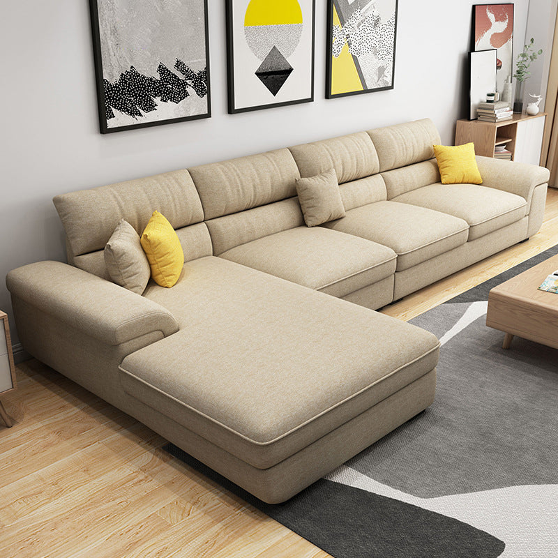 Scandinavo a 4 posti sezionale con braccio top a cuscino per appartamento