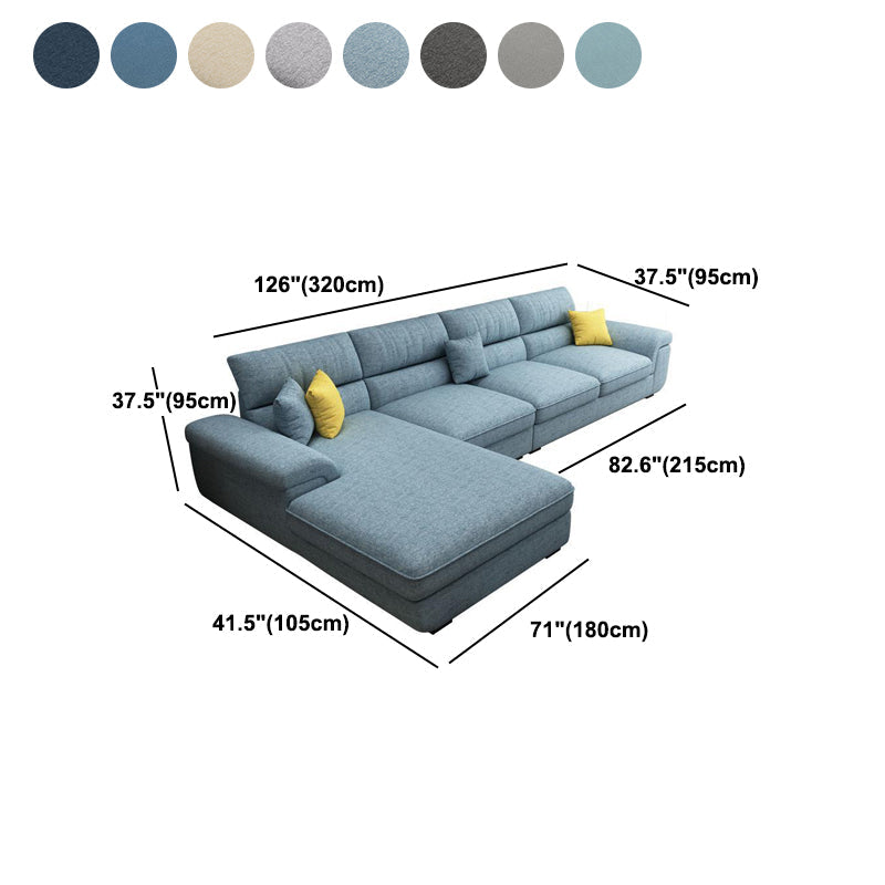 Scandinavo a 4 posti sezionale con braccio top a cuscino per appartamento