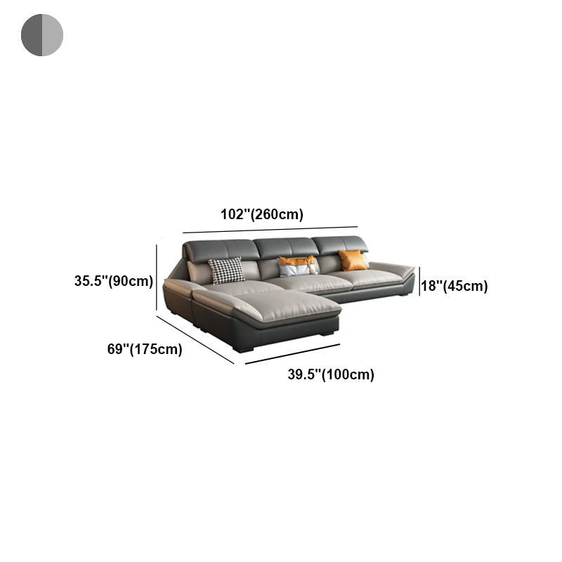 Scandinavian Faux Leather Sofa/Sectionals for Living Room 37.4" High
