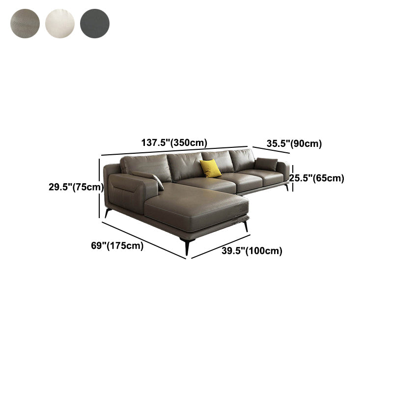 Gorgeous Style Sectional with Pillow Back Grey/beige/black Latex Padded Sofa