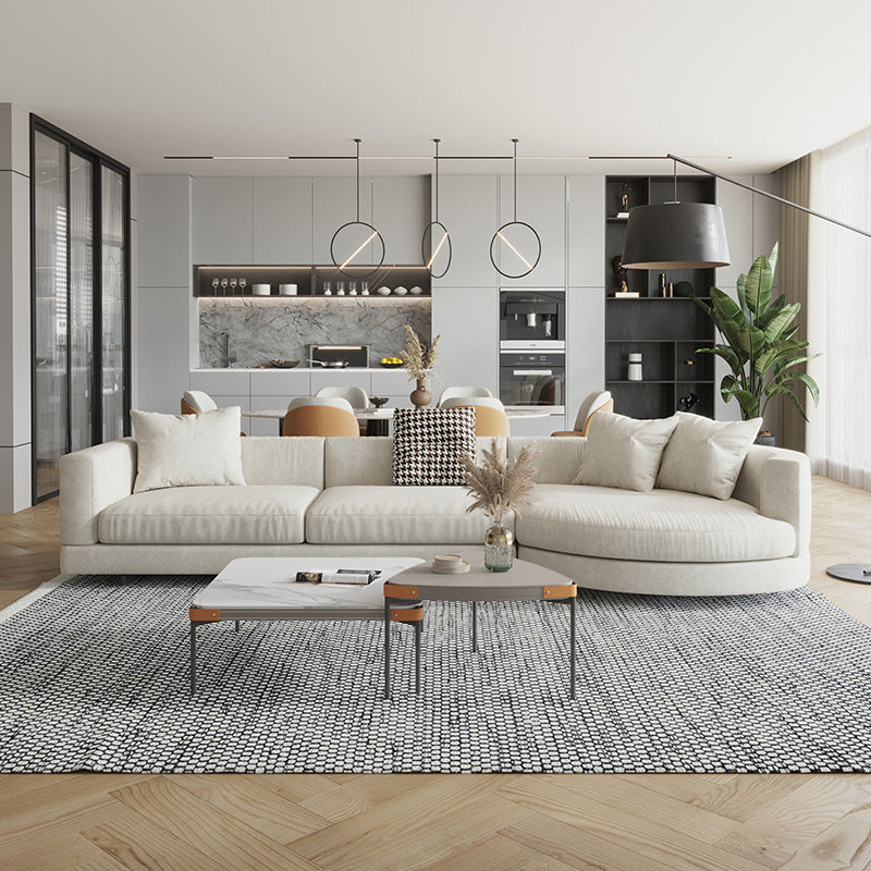 Flannelette Sectional Square Arroest Látex/Sofá blanco relleno de tapicería