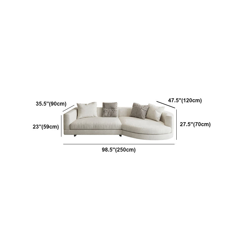 Flannelette Sectional Square Arroest Látex/Sofá blanco relleno de tapicería