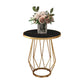 Modern Round Side Table 24.4-inch Gold/Black Metal Frame End Table Gold Black Gold Shelves Not Included Clearhalo 'Coffee & Accent Tables' 'End & Side Tables' 'end_side_tables' 'furn' 'furn_end_side_tables' 'Furniture' 'Living Room Furniture' 5150748