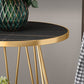 Modern Round Side Table 24.4-inch Gold/Black Metal Frame End Table Clearhalo 'Coffee & Accent Tables' 'End & Side Tables' 'end_side_tables' 'furn' 'furn_end_side_tables' 'Furniture' 'Living Room Furniture' 5150754