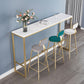 Stone Bar Dining Table Glam Style Rectangle Bar Table with Trestle for Dessert Shop