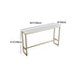 Stone Bar Dining Table Glam Style Rectangle Bar Table with Trestle for Dessert Shop